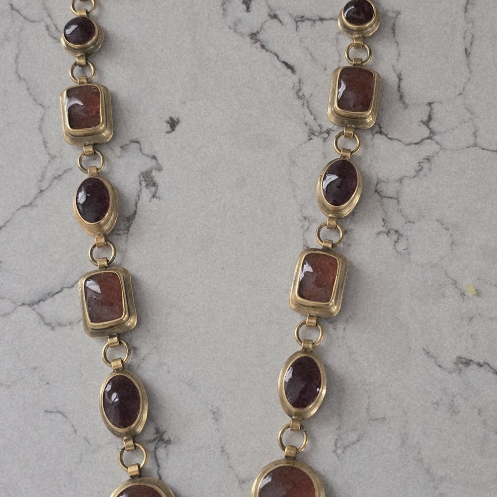 Elegant Gold and Brown Women's Necklace